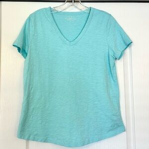 Vineyard Vines Green Slub V-neck Tee Shirt Size S